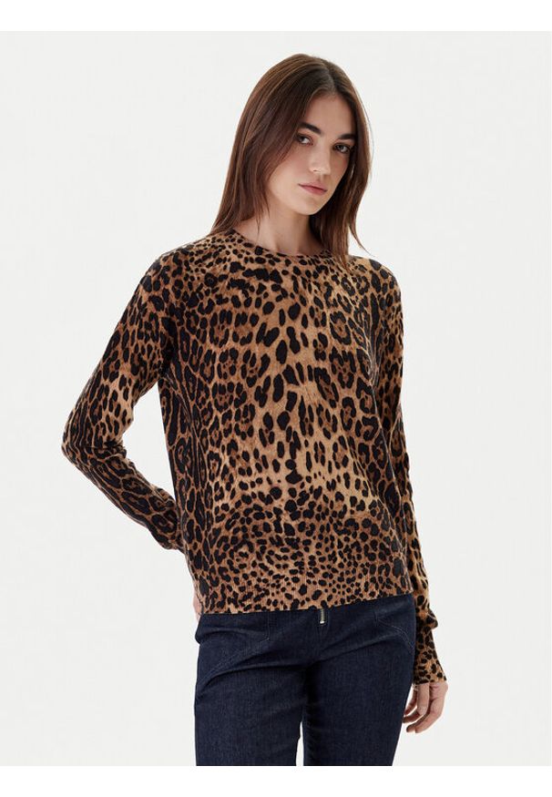 ViCOLO Sweter 22061F Brązowy Regular Fit. Kolor: brązowy. Materiał: wełna