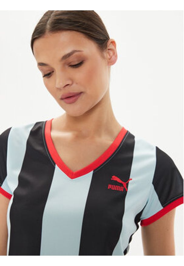 Puma T-Shirt DUA LIPA 536637 Kolorowy Slim Fit. Materiał: syntetyk. Wzór: kolorowy