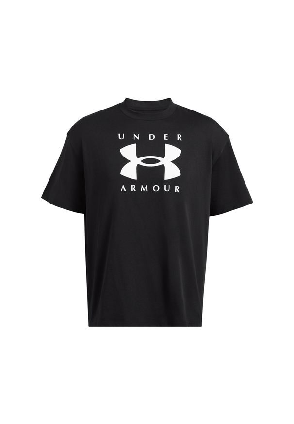 Oversize'owy T-shirt z logo Under Armour Heavyweight. Kolor: czarny, biały, wielokolorowy. Materiał: bawełna