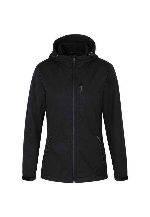Kurtka Jako Softshell z Kapturem i Wodoodporna. Typ kołnierza: kaptur. Kolor: czarny. Materiał: poliester. Styl: sportowy