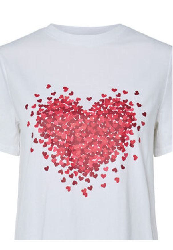Pieces T-Shirt Maria 17155082 Biały Relaxed Fit. Kolor: biały. Materiał: bawełna