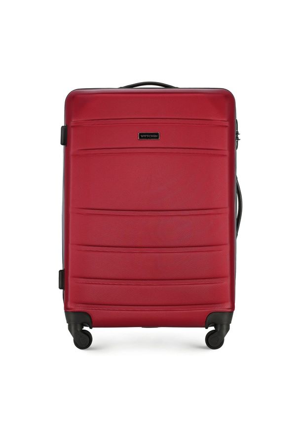 Wittchen - Średnia walizka z ABS-u żłobiona czerwona. Kolor: czerwony. Materiał: guma. Styl: klasyczny
