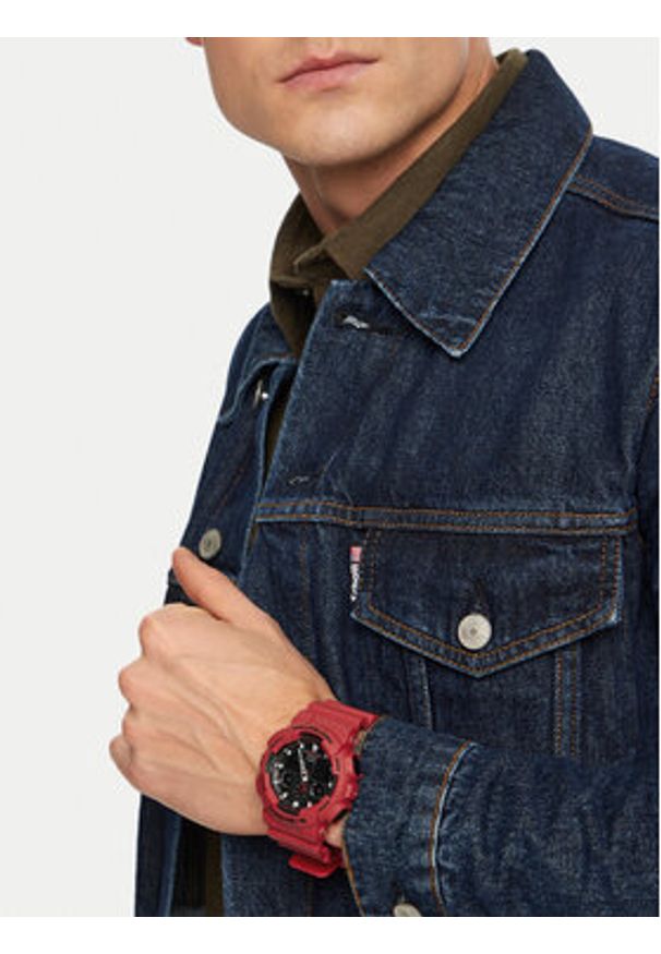 G-Shock Zegarek GA-100B-4AER Czerwony. Kolor: czerwony