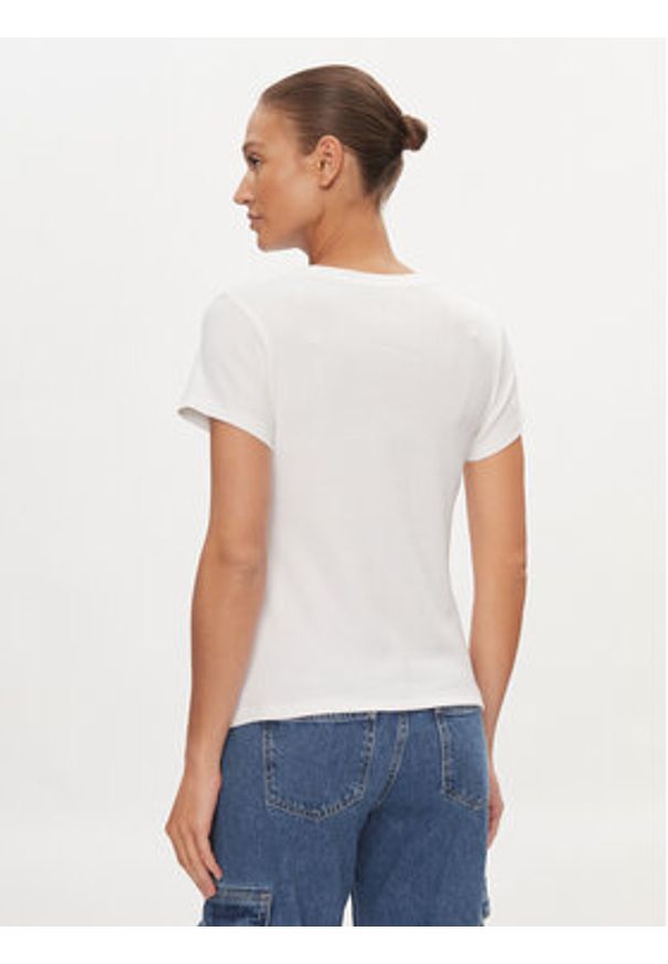 Calvin Klein Jeans T-Shirt J20J223358 Biały Slim Fit. Kolor: biały. Materiał: bawełna