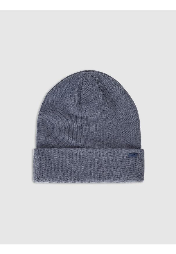 4f - 4F Czapka beanie uniseks - granatowa Uniwersalny. Kolor: niebieski. Materiał: syntetyk, materiał. Sezon: zima. Styl: casual
