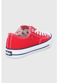 Lee Cooper tenisówki damskie kolor czerwony. Nosek buta: okrągły. Zapięcie: sznurówki. Kolor: czerwony. Materiał: guma #3
