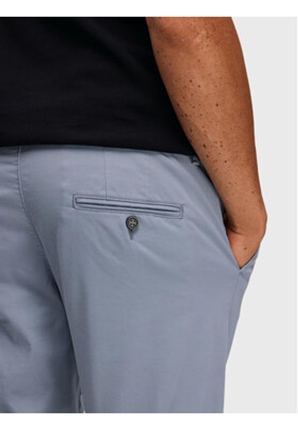 Selected Homme Chinosy New 16087663 Szary Slim Fit. Kolor: niebieski. Materiał: bawełna