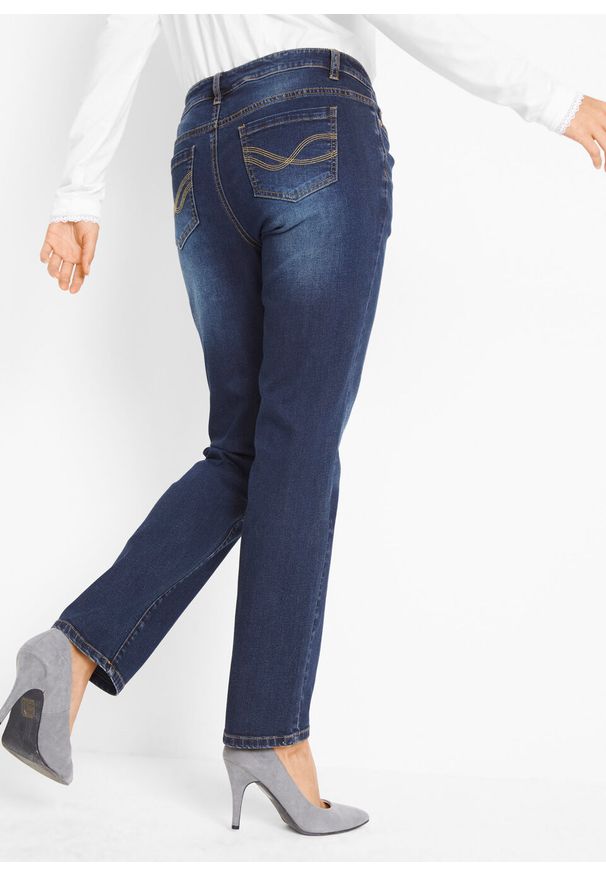 Czarne jeansy bonprix z haftami