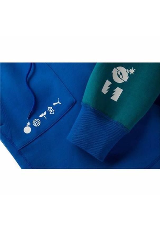 Bluzy sportowa męska Puma X The Hundreds Hoodie. Typ kołnierza: kaptur. Kolor: niebieski. Materiał: bawełna, poliester