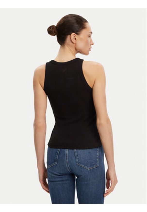 Calvin Klein Jeans Top Monologo J20J225301 Czarny Slim Fit. Kolor: czarny. Materiał: bawełna