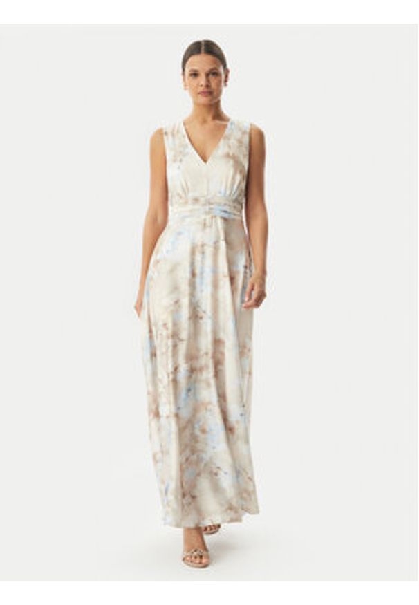 Rinascimento Sukienka wieczorowa CFC0128025003 Beżowy jasny Regular Fit. Kolor: beżowy. Materiał: syntetyk. Styl: wizytowy