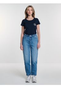 Big-Star - Jeansy damskie mom jeans z kolekcji Authentic niebieskie Silla 363. Stan: podwyższony. Kolor: niebieski. Styl: elegancki