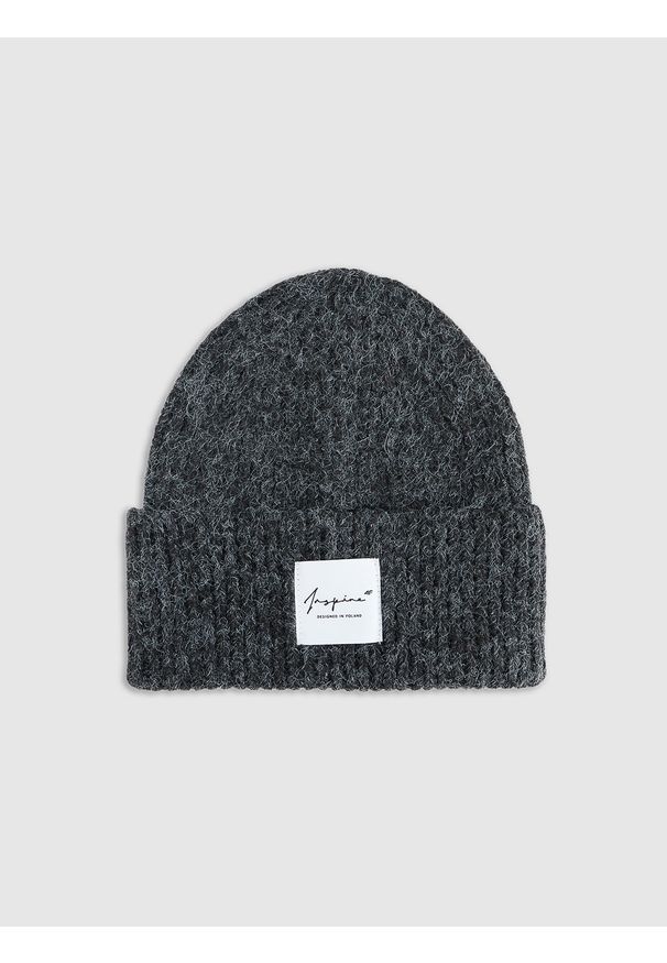 4f - 4F Czapka zimowa damska - czarna S. Kolor: czarny. Materiał: skóra, wełna, syntetyk, materiał. Sezon: zima. Styl: klasyczny, sportowy