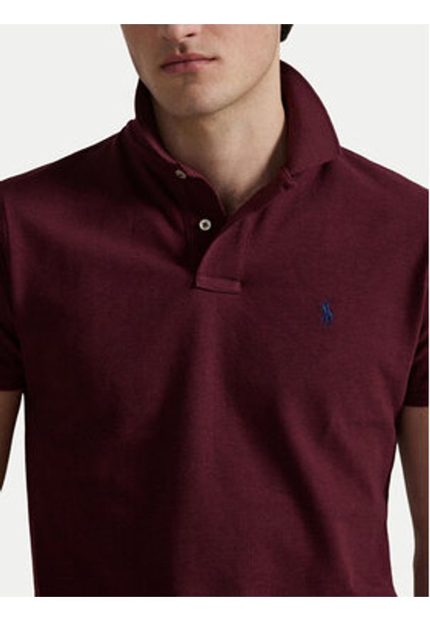 Polo Ralph Lauren Polo 710680784293 Bordowy Custom Slim Fit. Typ kołnierza: polo. Kolor: czerwony. Materiał: bawełna