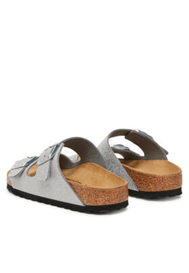 Birkenstock Klapki Arizona 1030127 Srebrny. Kolor: srebrny. Materiał: skóra