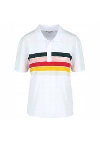 Wrangler - WRANGLER RAINBOW POLO MĘSKA KOSZULKA LOGO PASKI WHITE W7P2FY989. Typ kołnierza: polo. Wzór: paski