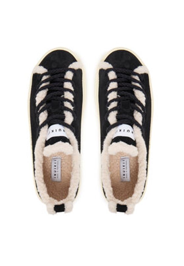 Inuikii Sneakersy Shearling Low 1001.001.0242 Czarny. Kolor: czarny. Materiał: zamsz, skóra