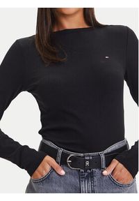 TOMMY HILFIGER - Tommy Hilfiger Bluzka WW0WW47309 Czarny Slim Fit. Kolor: czarny. Materiał: wiskoza #2