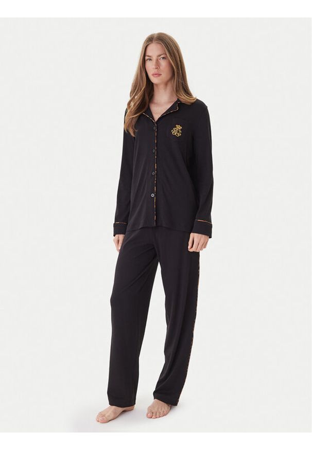 Lauren Ralph Lauren - LAUREN RALPH LAUREN Piżama ILN72467F Czarny Regular Fit. Kolor: czarny. Materiał: wiskoza