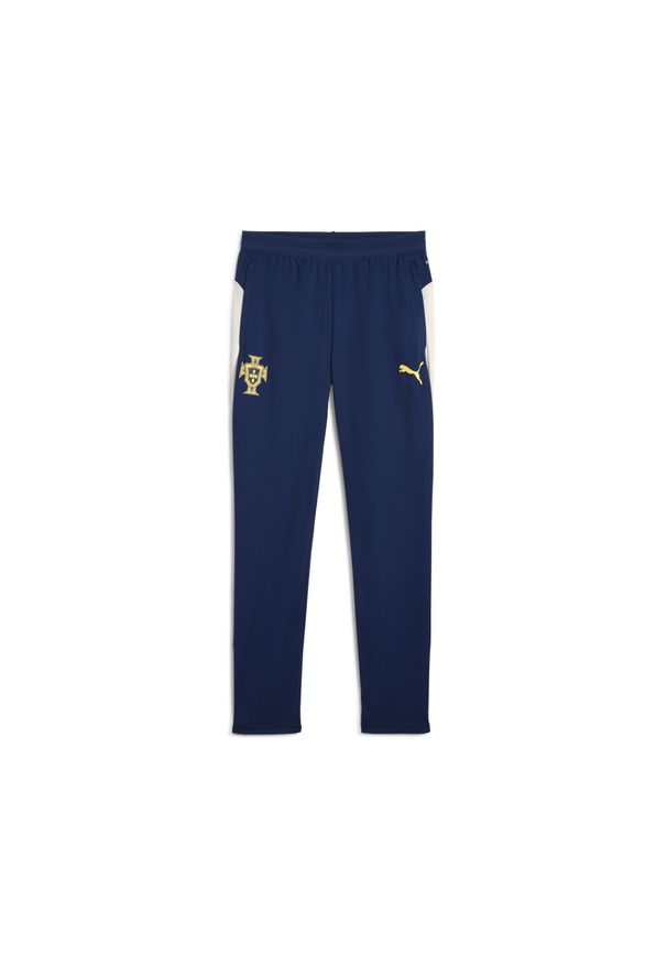 Puma - Męskie spodnie treningowe Portugalia PUMA. Kolor: beżowy, niebieski, wielokolorowy. Sport: piłka nożna