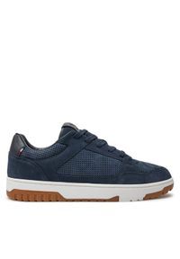 TOMMY HILFIGER - Tommy Hilfiger Sneakersy Th Basket Best Nubuck Mix FM0FM05119 Granatowy. Kolor: niebieski. Materiał: skóra #1