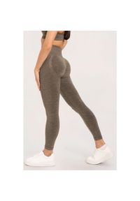 GYM GLAMOUR - Legginsy fitness damskie Gym Glamour seamless push up. Kolor: szary. Sport: fitness