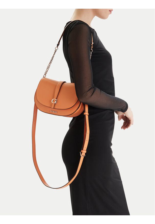 Guess Torebka Carrie HWVG98 96200 Pomarańczowy. Kolor: pomarańczowy. Materiał: skórzane