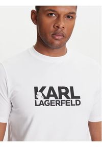 Karl Lagerfeld - KARL LAGERFELD T-Shirt 755087 553235 Biały Regular Fit. Typ kołnierza: dekolt w karo. Kolor: biały. Materiał: bawełna #5