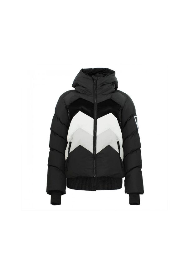 PEAK MOUNTAIN - Damska odpinana kurtka puchowa Peak Mountain. Kolor: czarny. Materiał: puch. Sezon: zima. Sport: narciarstwo