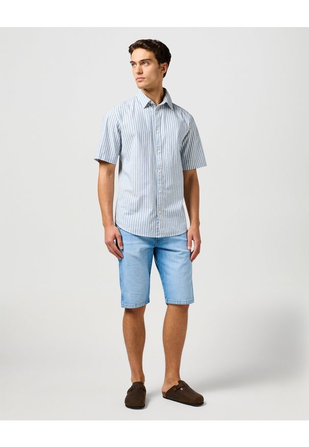 Wrangler - MESKA KOSZULA WRANGLER SS SHIRT PACIFIC STRIPE 112362757