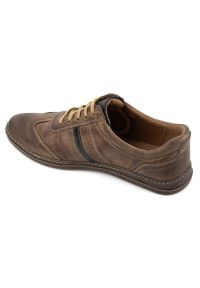 Joker - Buty męskie skórzane sznurowane JOKER 521 brązowe. Okazja: na co dzień, na spacer. Kolor: brązowy. Materiał: skóra. Sezon: lato. Styl: casual #8