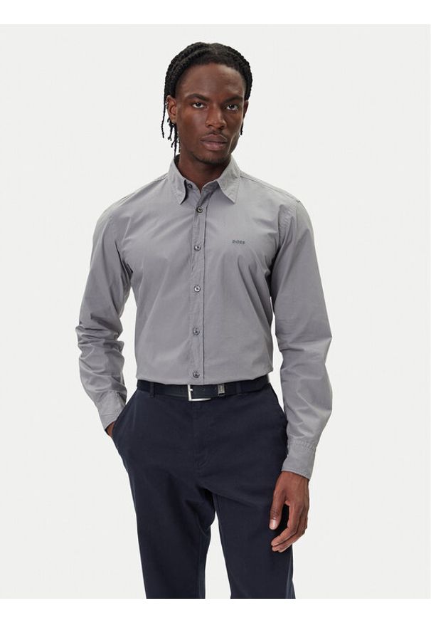 BOSS Koszula Relegant 50518304 Szary Regular Fit. Kolor: szary. Materiał: bawełna