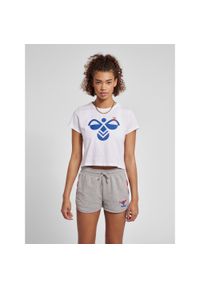 Damski crop top Hummel IC Texas. Kolor: biały, wielokolorowy, niebieski