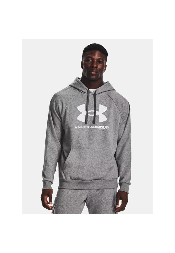 Bluza fitness męska Under Armour Rival Fleece Logo HD. Typ kołnierza: kaptur. Kolor: szary. Sport: fitness