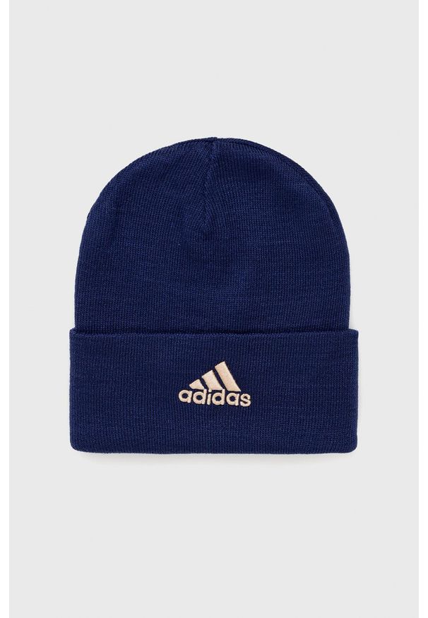 Adidas - adidas - Czapka. Kolor: niebieski. Materiał: dzianina