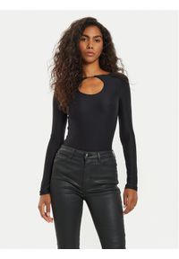 Guess Bluzka Amira W4BP09 KCDE0 Czarny Slim Fit. Kolor: czarny. Materiał: syntetyk