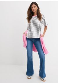 bonprix - Jeansy dzwony, mid waist, bawełna organiczna. Kolor: niebieski #3