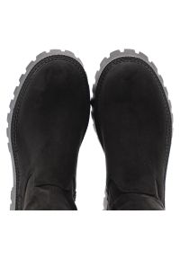 Big-Star - Czarne Kozaki Big Star Ocieplane Obuwie Damskie. Kolor: czarny. Materiał: zamsz, jeans. Szerokość cholewki: normalna. Sezon: zima, jesień. Styl: klasyczny, elegancki #4