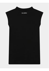Karl Lagerfeld Kids Sukienka codzienna Z30076 S Czarny Regular Fit. Okazja: na co dzień. Kolor: czarny. Materiał: bawełna. Typ sukienki: proste. Styl: casual