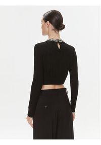 Elisabetta Franchi Sweter MK-15B-37E2-V460 Czarny Slim Fit. Kolor: czarny. Materiał: wełna #2