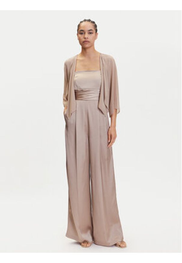 Marella Kombinezon Camilla 2515231022200 Beżowy Regular Fit. Kolor: beżowy. Materiał: syntetyk