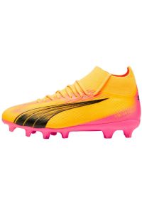Buty piłkarskie Puma Ultra Pro FG/AG Jr 107769 03 pomarańczowe. Kolor: pomarańczowy. Materiał: syntetyk. Szerokość cholewki: normalna. Sport: piłka nożna #1