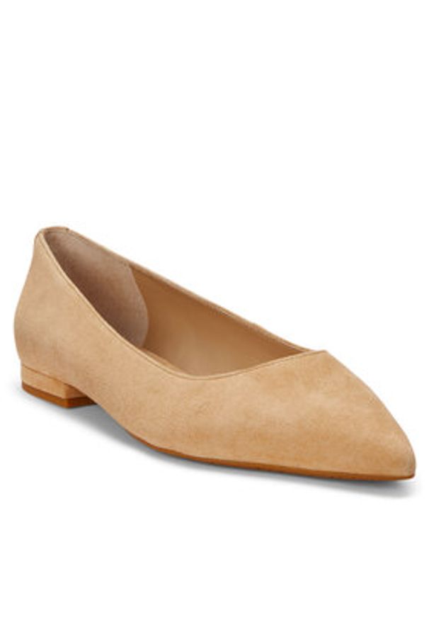Lauren Ralph Lauren - LAUREN RALPH LAUREN Baleriny 802871265007 Brązowy. Kolor: brązowy. Materiał: zamsz, skóra