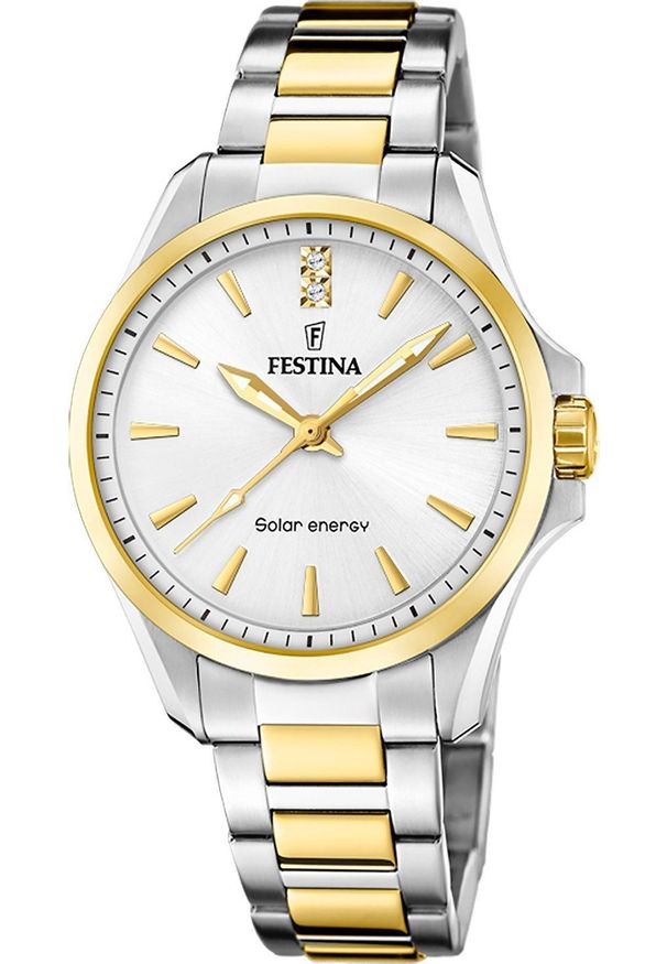 Zegarek Festina Zegarek damski Festina F20655-2 CYRKONIE srebrny. Kolor: srebrny