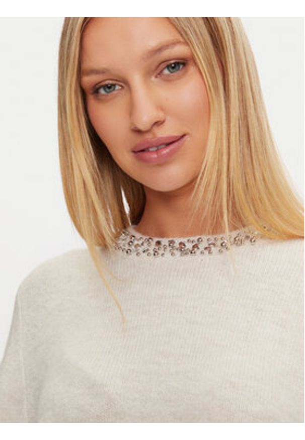 only - ONLY Sweter Elsa 15210667 Beżowy Regular Fit. Kolor: beżowy. Materiał: syntetyk