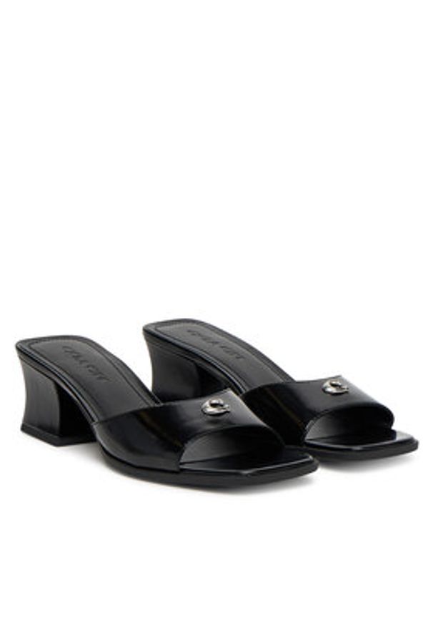 Coach Klapki Sculpted C CBO42 Czarny. Kolor: czarny. Materiał: skóra