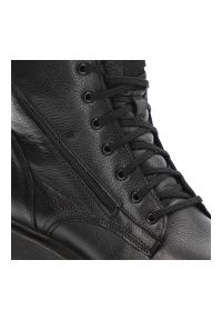 Czarne Botki Simen Damskie Wygodne Buty Skórzane. Kolor: czarny. Materiał: skóra. Szerokość cholewki: normalna. Sezon: zima. Obcas: na obcasie. Wysokość obcasa: niski #5