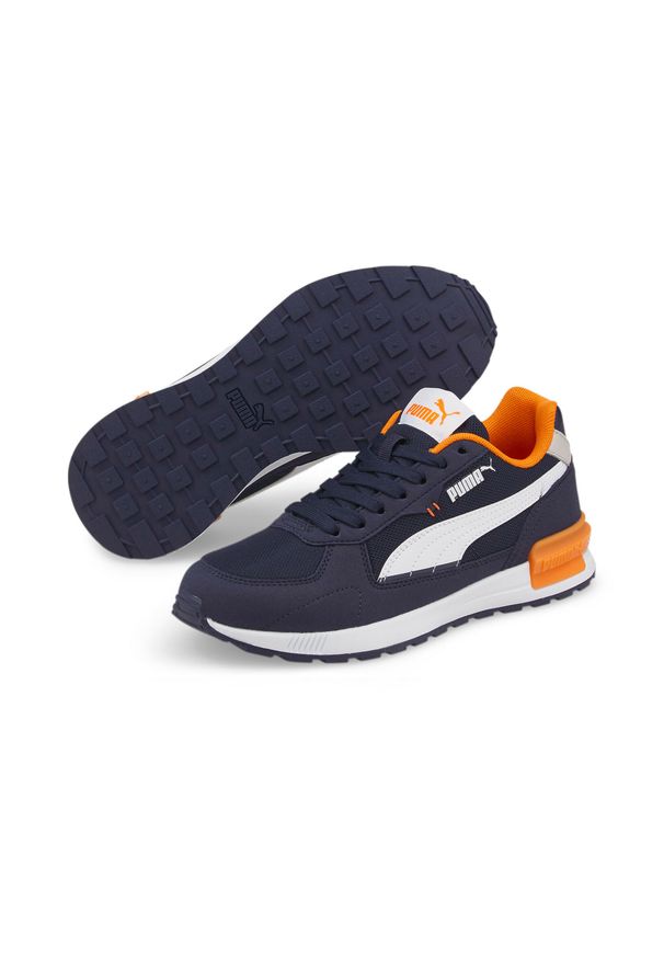 Trenerzy dla dzieci Puma Graviton. Kolor: czarny, biały, niebieski, wielokolorowy. Materiał: tkanina, materiał, syntetyk, guma. Sport: turystyka piesza