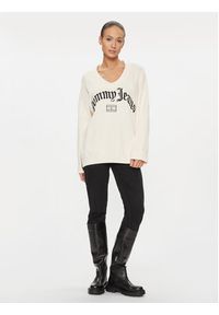 Tommy Jeans Sweter Grunge DW0DW16530 Écru Oversize. Materiał: syntetyk #2