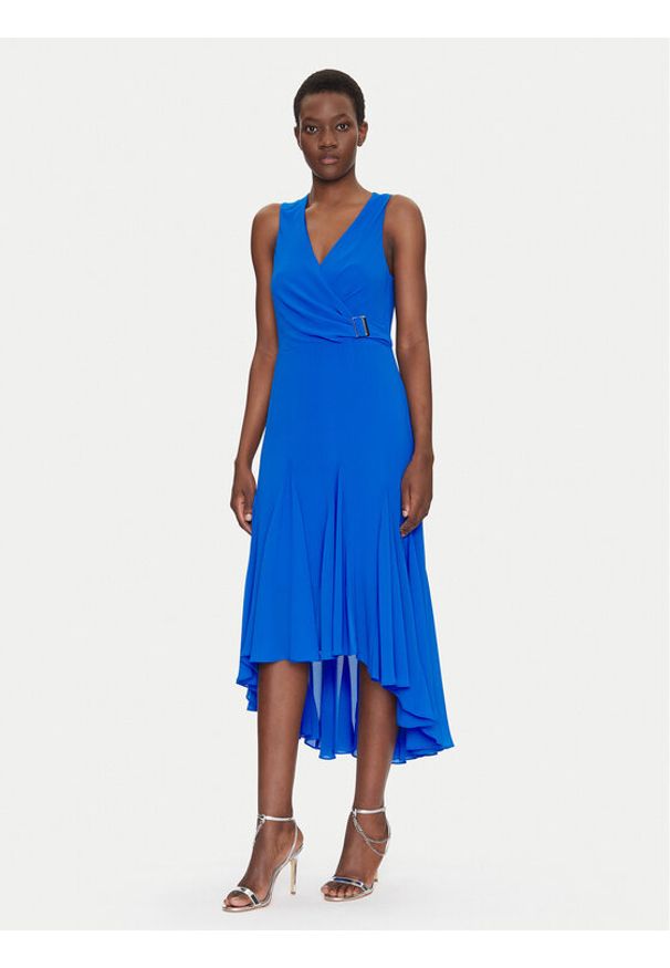 Morgan Sukienka koktajlowa 251-REEL Niebieski Regular Fit. Kolor: niebieski. Materiał: syntetyk. Styl: wizytowy